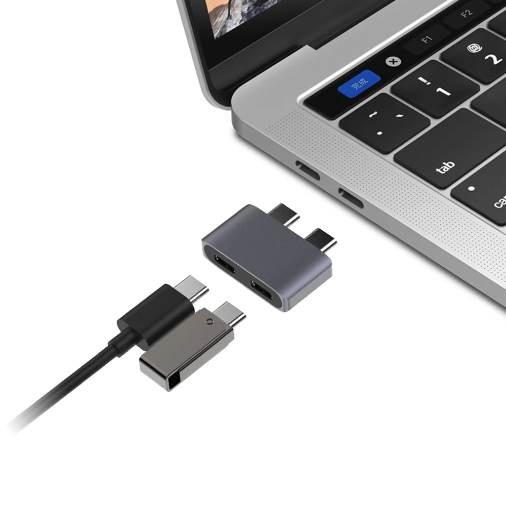 Конвертер для Macbook Air 2018 Pro 2016/2017/2018 13/15 дюймов двойной адаптер USB Type C серый|USB-хабы| |