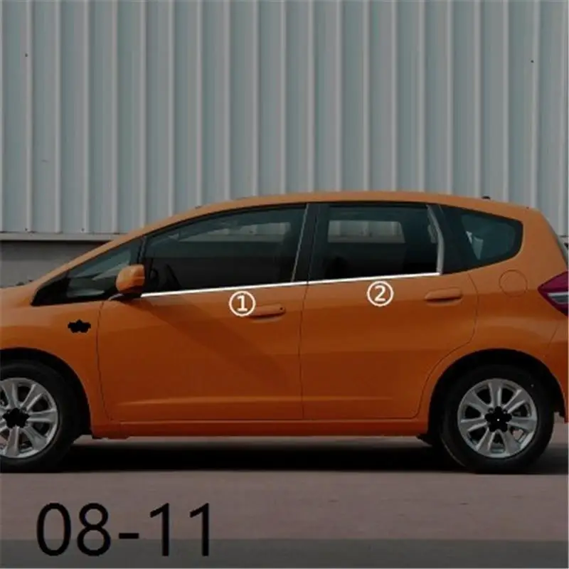 Car Chromium Auto Modified Automobile Window Body Exterior Trim Accessory Sticker Strip Decoration 08 09 10 11 FOR Honda Fit | Автомобили