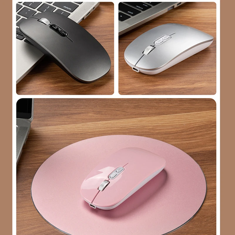 J JOYACCESS Wireless Mouse Silent 2.4GHz Mouse Computer Mause Rechargeable Built-in Battery USB Receiver Mice Ergonomic for Lap