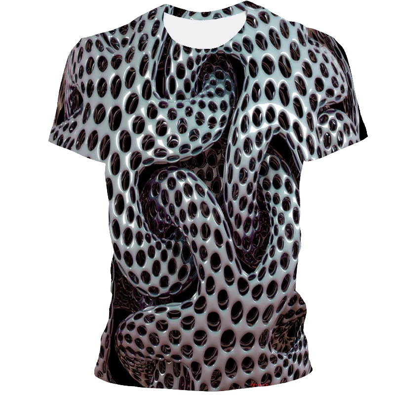

Summer new casual abstract vision 3D design T-shirt fashion T-shirt quick-drying 3D printing round neck short-sleeved T-shirt