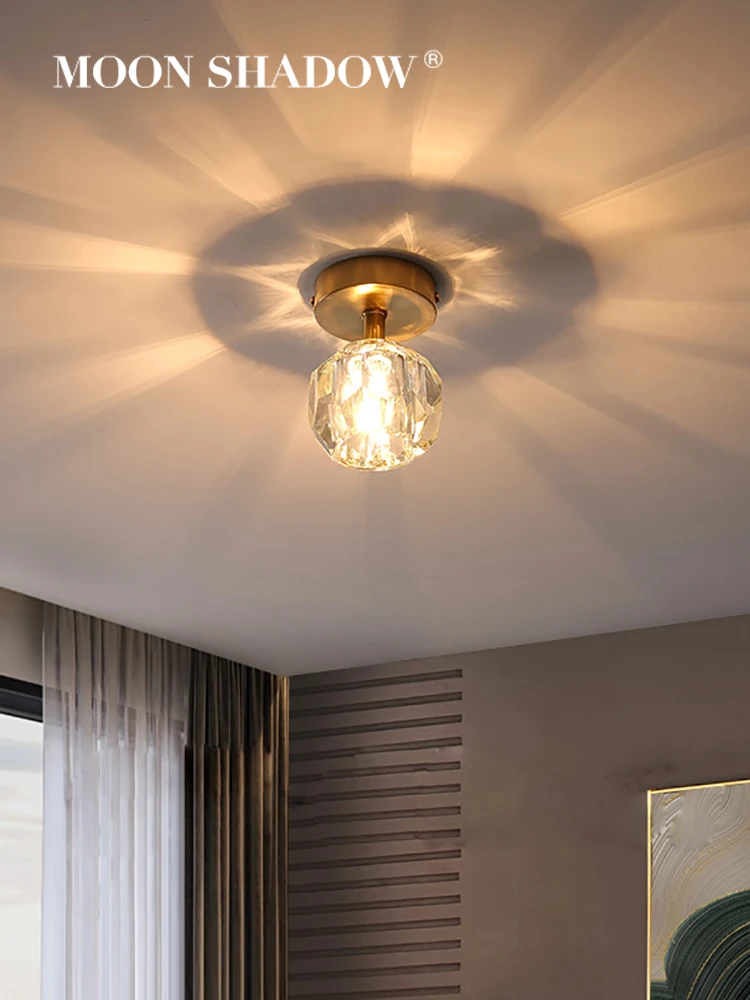 Светодиодный медный пуховой светильник MOONSHADOW креативный хрустальный для