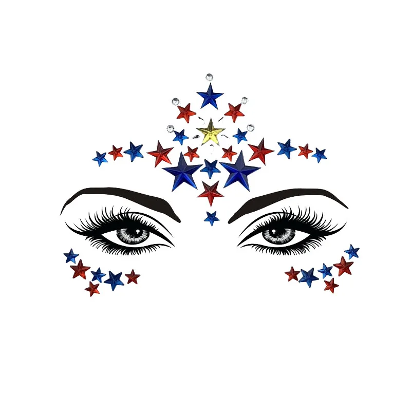 1 шт. Рождество DIY бровей Лицо Тело искусство Клей Кристалл Блеск Драгоценности