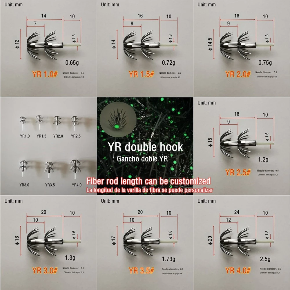 1000 шт. крючки с блесной в виде кальмара из нержавеющей стали P год зонтик Корона