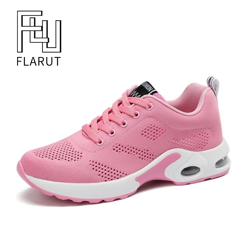 Женские теннисные туфли розовые дышащие сетчатые кроссовки с воздушной подушкой
