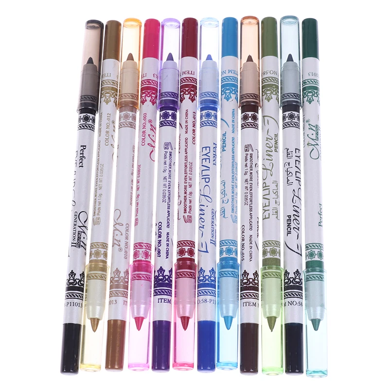 

12Pcs Cosmetic Glitter Eye Shadow Lip Liner Eyeliner Pencil Pen Makeup Tool