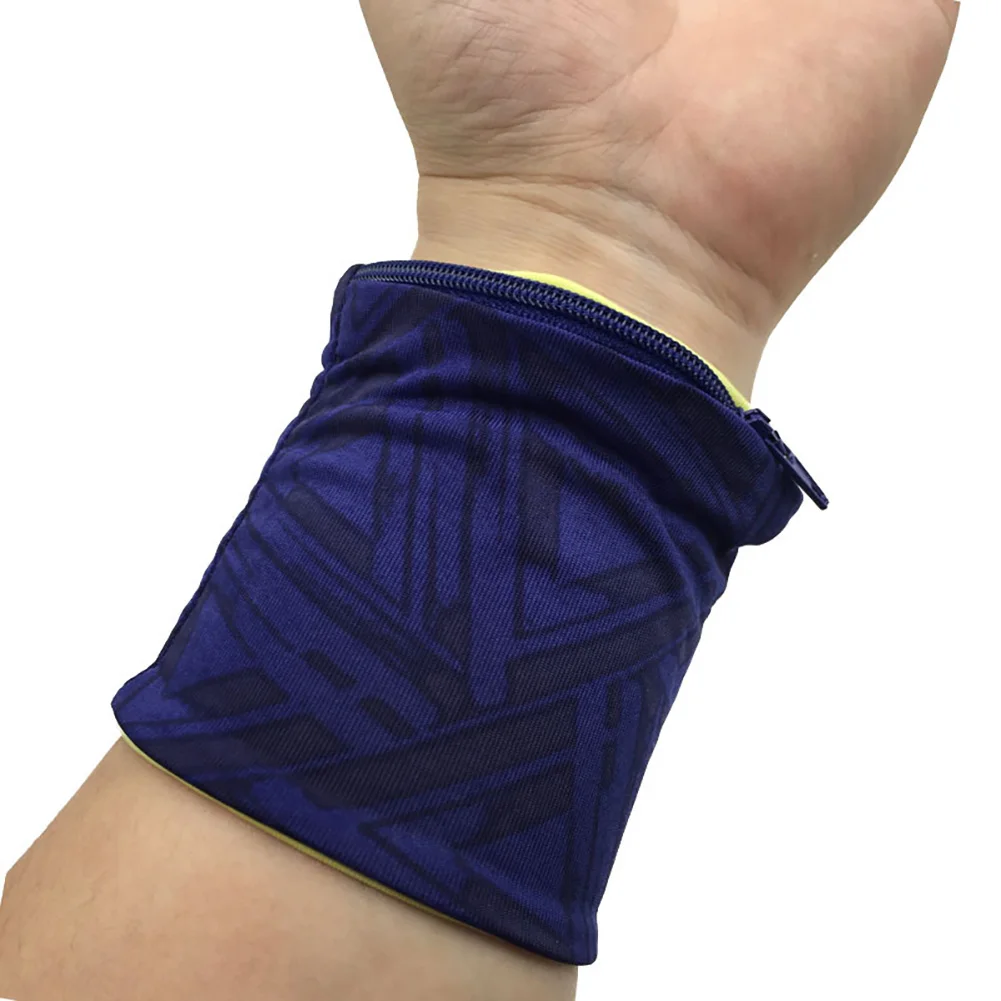 

Elastic Zipper Design Wrist Support Bag Wrap Straps Fitness Cycling Sport Wristband Volleyball Badminton Sweatband