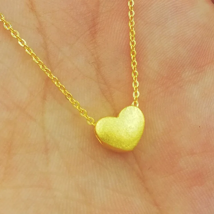 

Sand gold necklace female collarbone chain pendant imitation gold fine necklace bride love pendant net red jewelry heart shape