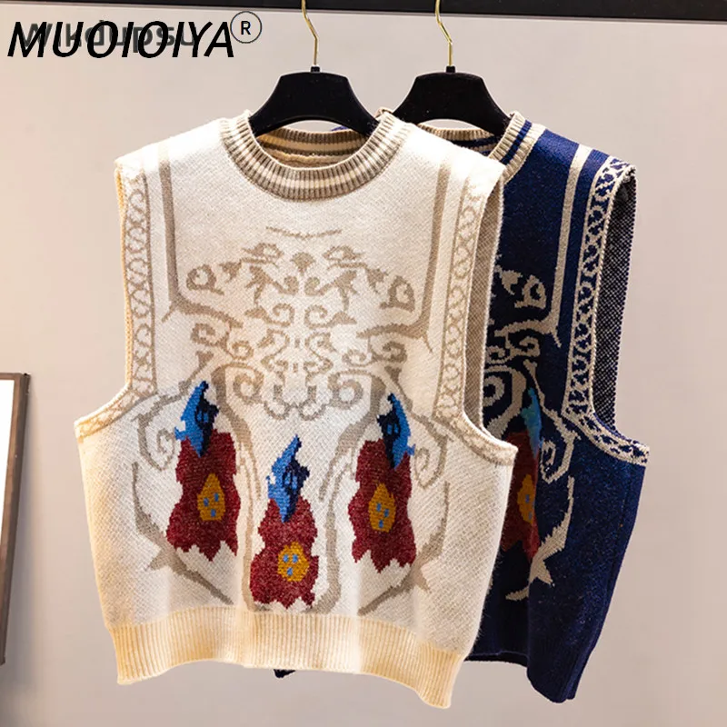 

Вязаный жилет, свитер, Женский Повседневный винтажный укороченный топ в Корейском стиле, Модный Роскошный дизайнерский жилет без рукавов, о...