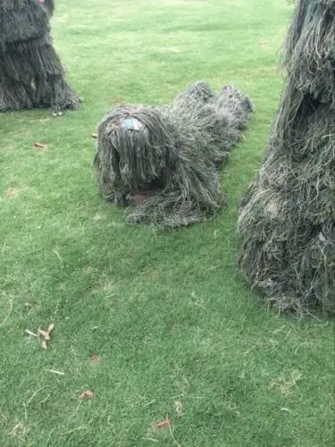 Детский костюм CS Bionic Grass Ghillie, камуфляжный костюм с капюшоном, винтовка джунглей, штаны, куртка, снайперский комплект