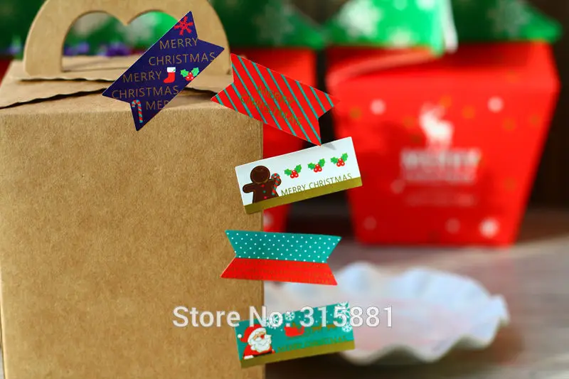 Рождественские декоративные наклейки красочные рождественские товары для