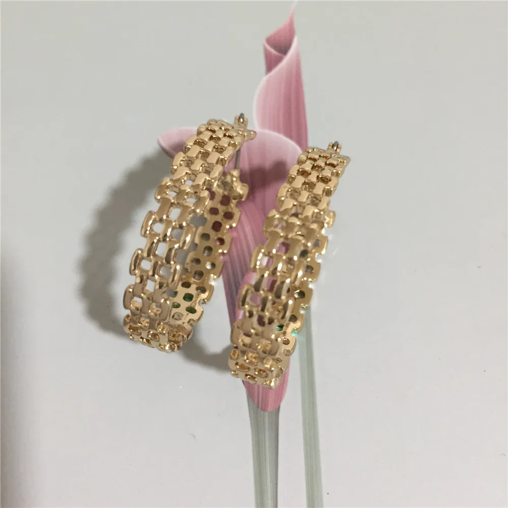 Шикарные женские элегантные серьги кольца ювелирные изделия Brinco Bijoux золотого