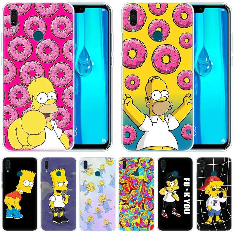 Роскошный мягкий силиконовый чехол Симпсон для huawei Коврики 30 20 Lite 10 Pro Y5 Y6 Y7 Pro Y9 Prime Y6 Pro крышка