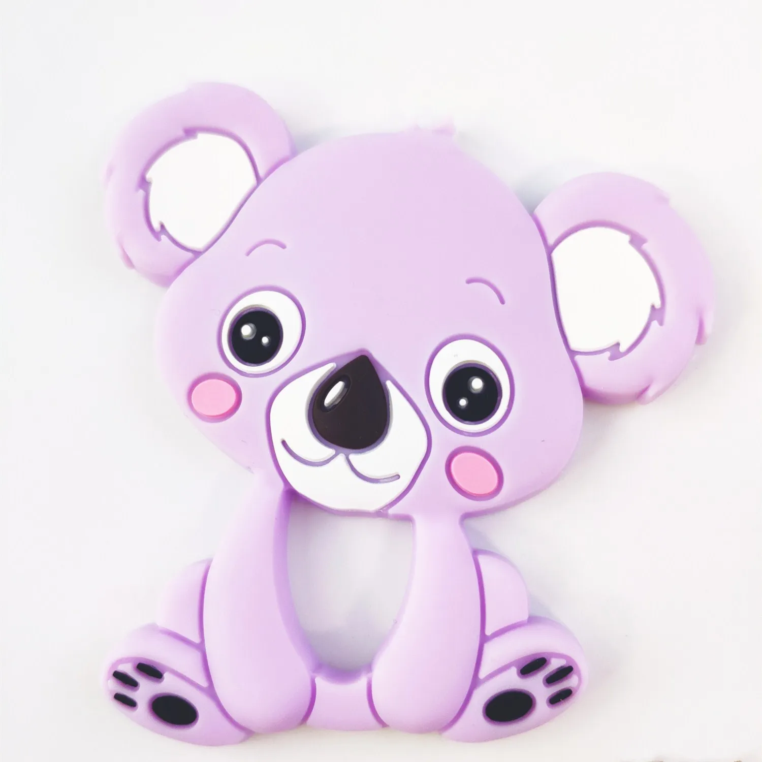 Младенцы молярная игрушка милый мультфильм животное коала зубной гель соска цепь Новорожденный ребенок силиконовый Прорезыватель для купания Подарки - Цвет: purple without Chain