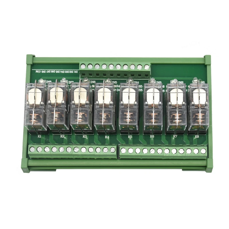 Din рейка крепление Ac/Dc 12 V/24V Управление 8 Spdt 16A Мощность триггерный релейный модуль