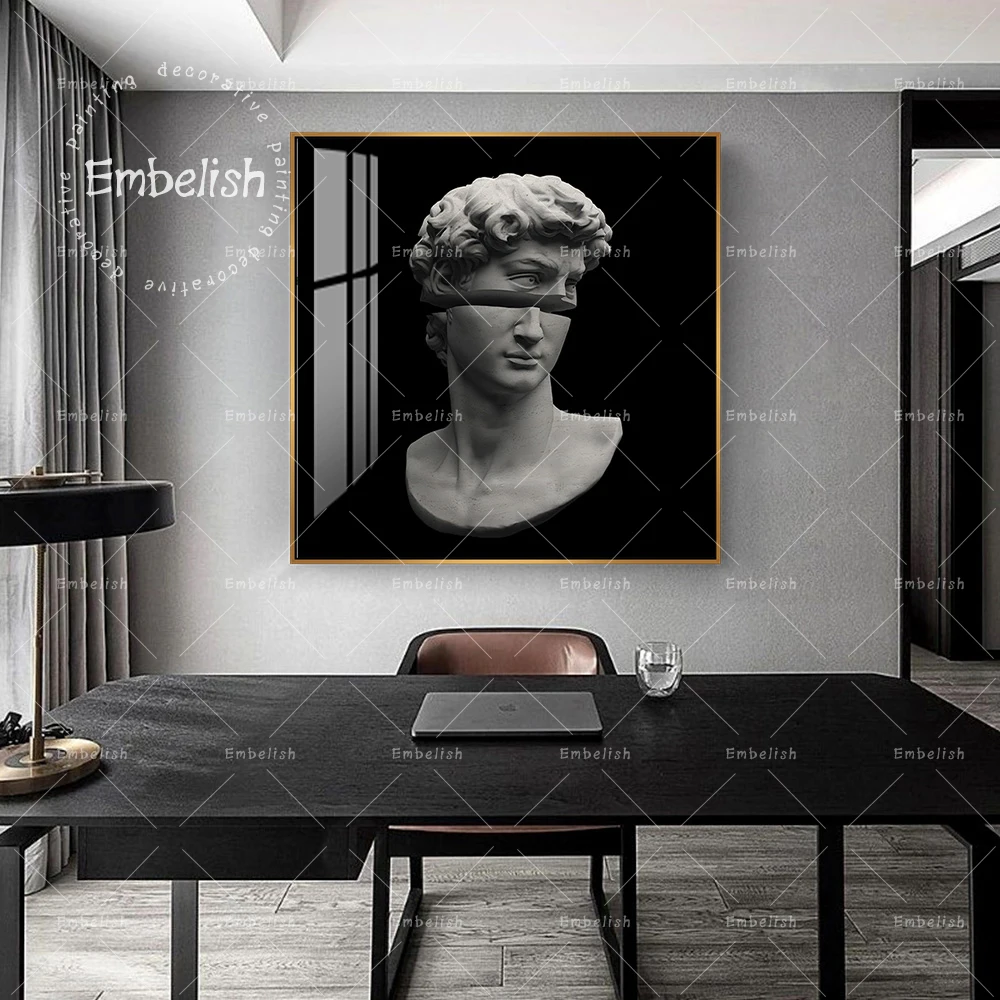 

Abstract Sculpture Art of David Vaporwave Canvas Posters and Prints Funny Statue Modern Wall Paintings Pictures for Home Decor