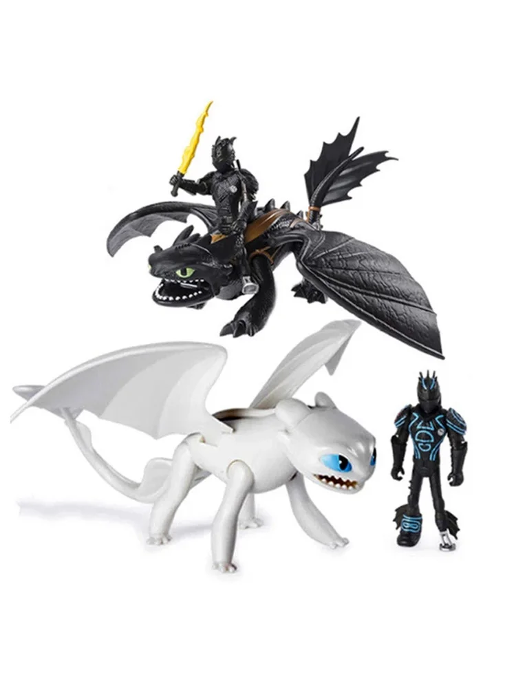 

Black White Toothless Dragon Action Figure Toy Model PVC Toothless Night Fury Collectible Action Figures Toys for Children Gift