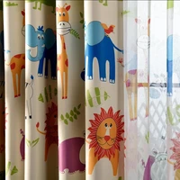 cartoon curtain for kids blackout drape sheer tulle curtain for window bedroom animal baby room custom treatmnet