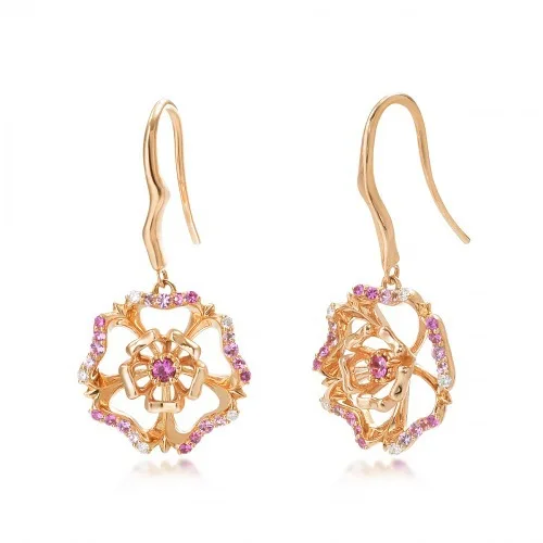 14K желтые золотые серьги с бриллиантом для женщин Элитный драгоценный камень