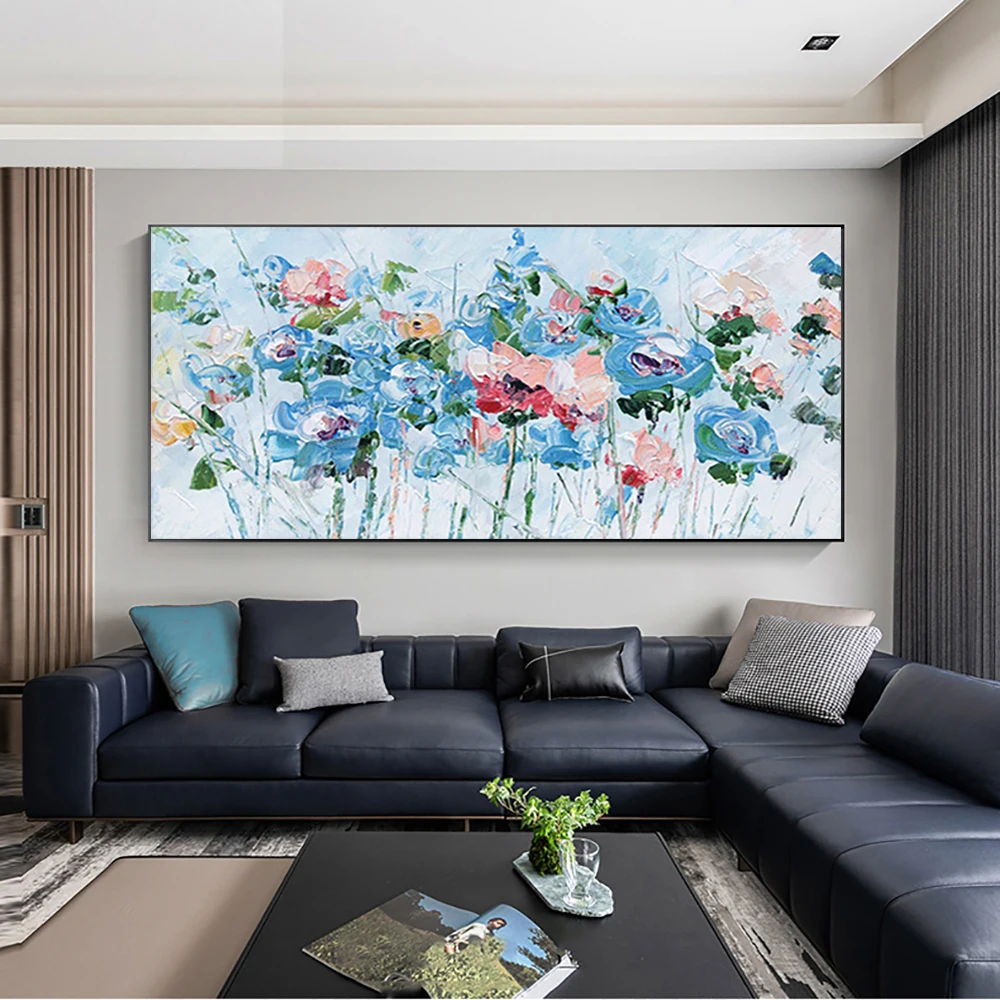 

Absrtact Knife 3D Flower Oil Painting Modern Artwork For Living Room Decoration Picture Handmade Oil Painting On Canvas Unframed