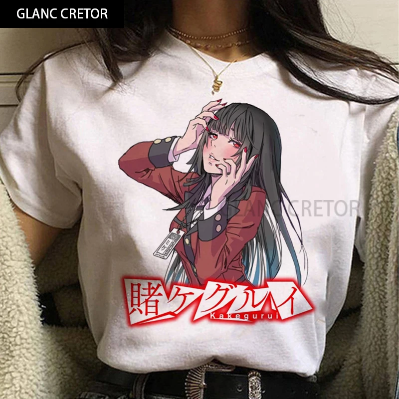 

Japanese Anime Kakegurui Harajuku Cartoon Tshirts for women Graphic Tees T Shirt Women Fashion women tops T-shirt Female