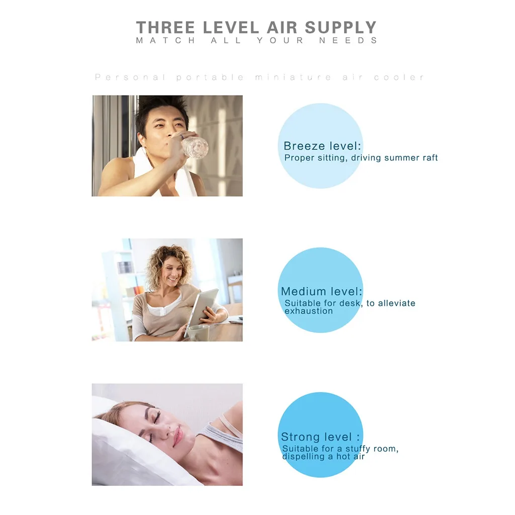 Мини кондиционер портативный вентилятор новая зарядка S9 личное пространство