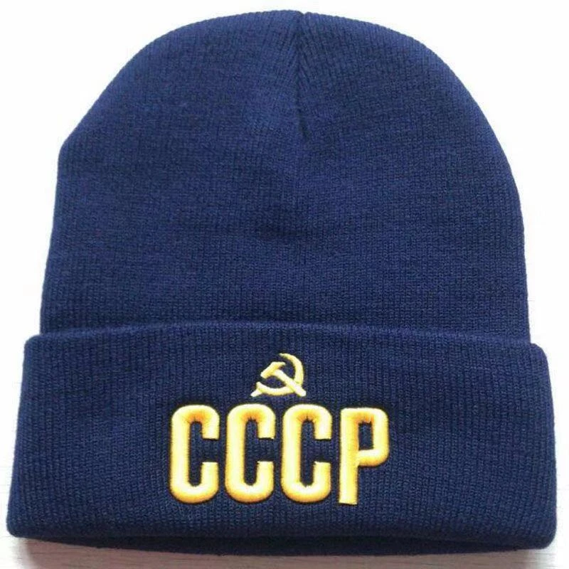 NXYY 3D вышивка трикотажные головные уборы для мужчин и женщин CCCP СССР советские значки серп молот России эмблема коммунизма бини зимние шапки