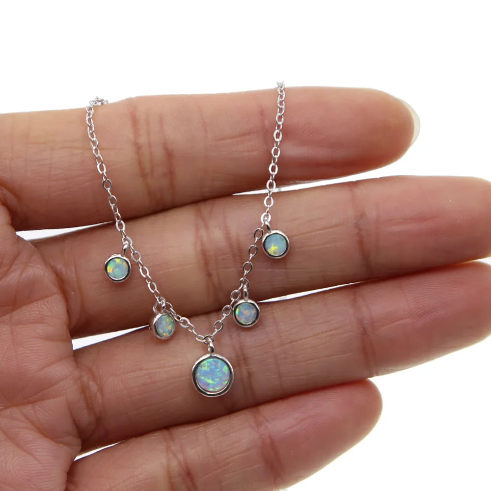 Модное Элегантное ожерелье с подвеской огонь опалы Капли Висячие ювелирные