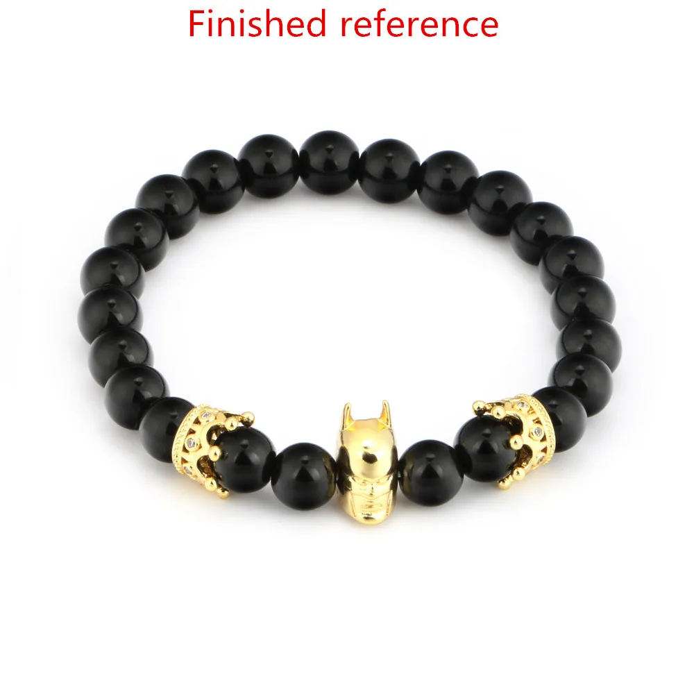 

2pcs/lot micro-inlaid zircon crown beads copper jewelry accessories DIY popular bracelet hand-woven beaded