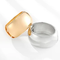 ornapeadia classic simple drum shaped mirror spring open wide side bracelet for women ladies jewelry wholesale luxury jewelry