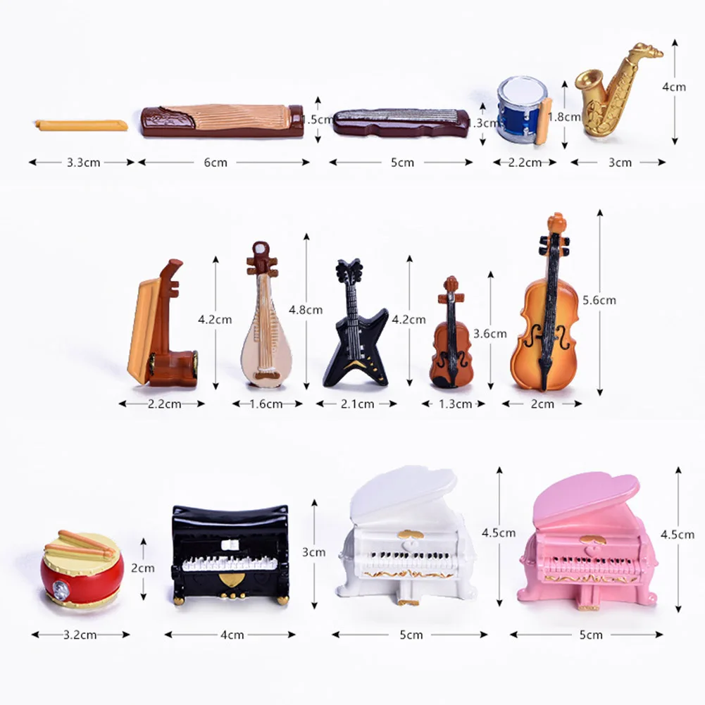 Музыкальный мини инструмент микроландшафтное пианино скрипка саксофон витрина