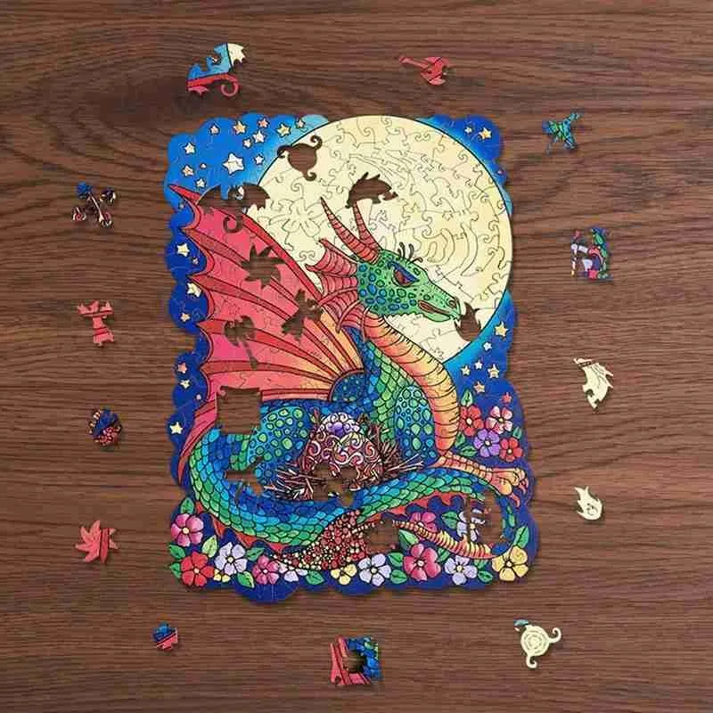 

Moon Dragon Jigsaw Puzzles Wooden Puzzle For Adults Children Best Interaction Gifts Educational Interesting Toys