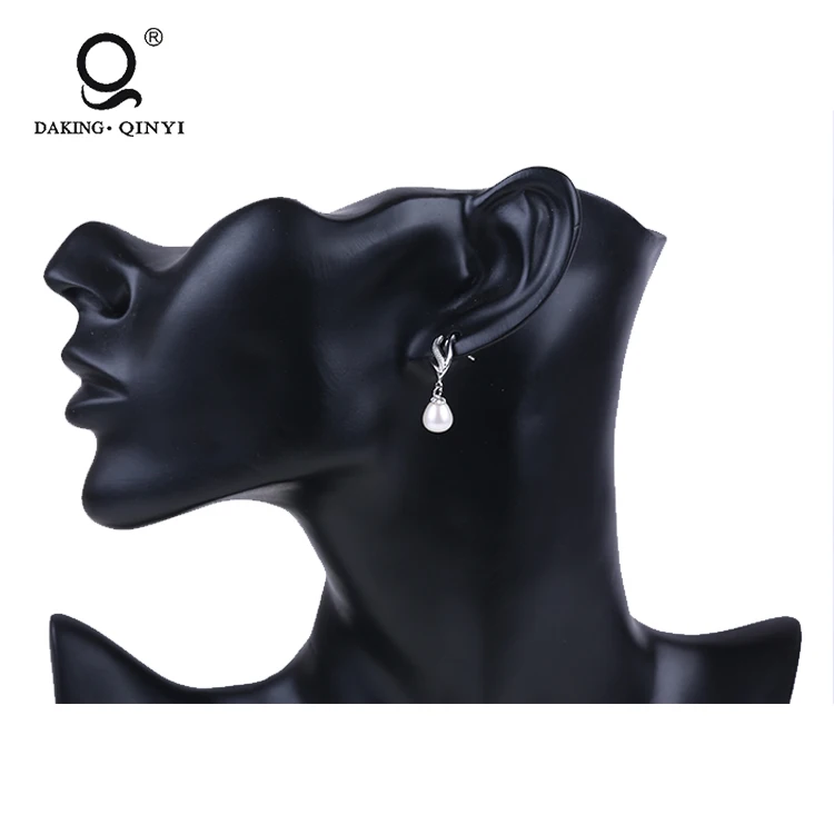 

Womens Gift 925 Sterling Silver Drop Shape Freshwater Pearl Drop Earrings