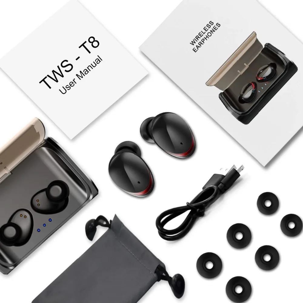 TWS T8 настоящие Беспроводные наушники с сенсорным управлением Bluetooth 5 0 IPX6