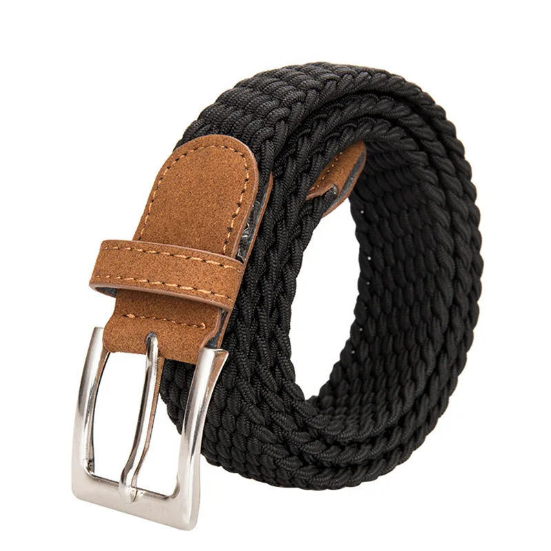 New Elastic Force Unisex belt Solid Color Canvas Pin Buckle Men belt Casual elasticity student Men and Women Wild belt