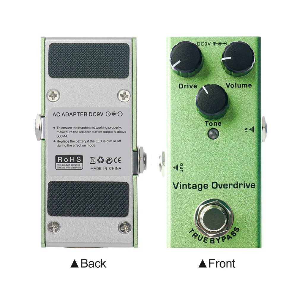 

Guitar Effect Pedal Vintage Overdrive Guitar Pedal with True Bypass Guitar effects aluminum alloy shell LED light DC9V Green new