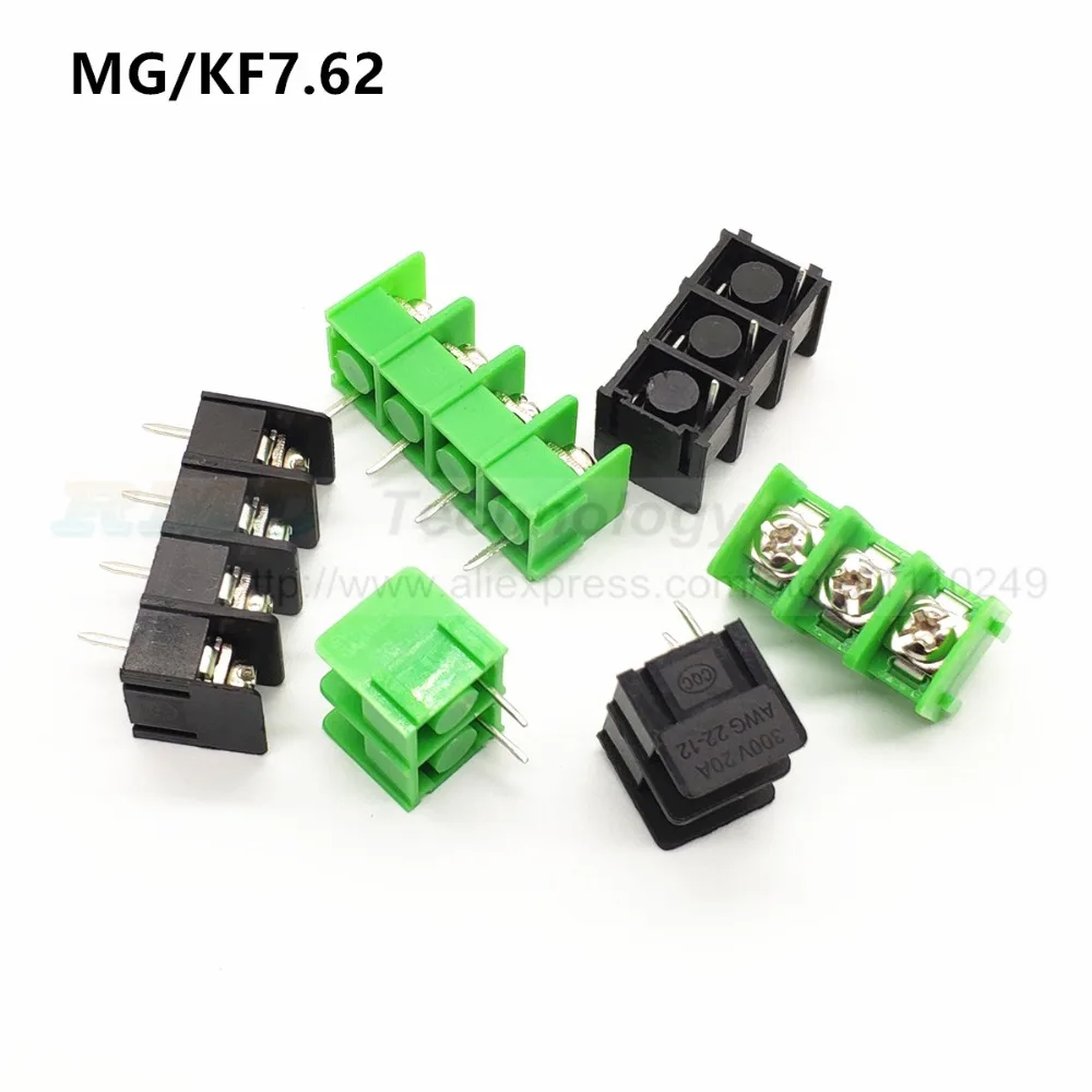 10 шт./лот 7,62 мм KF7.62-2 P 3P 4 P MG 762-2 3 4 Pin может быть соединен винт Клеммная колодка Разъем Черный Зеленый 7,62 мм шаг
