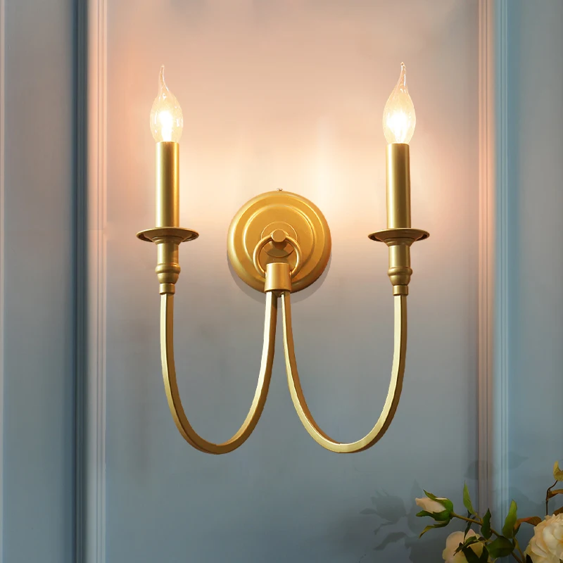 Античная имитация медная настенная лампа E14 Led свеча светильник для спальни бар