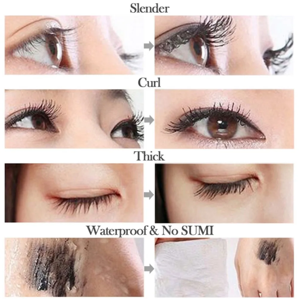 

4D Thick Long-Lasting Mascara Eyelash Cream Waterproof Easy To Color Cosmetic Black Makeup Smudge-proof Mascara