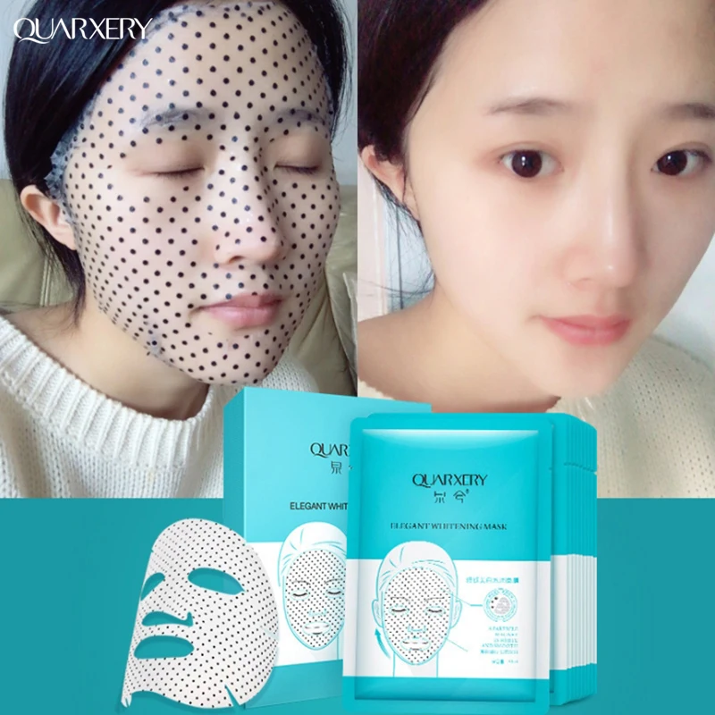 

QUARXERY Elegant Whitening Facial Mask Moisturizing Oil Control Face Mask Beauty Nourishing Face Care 10pcs