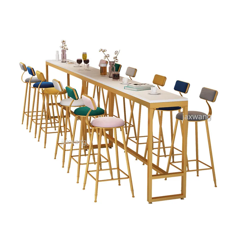 Скандинавский барный табурет из кованого железа Ins креативный стол золотой