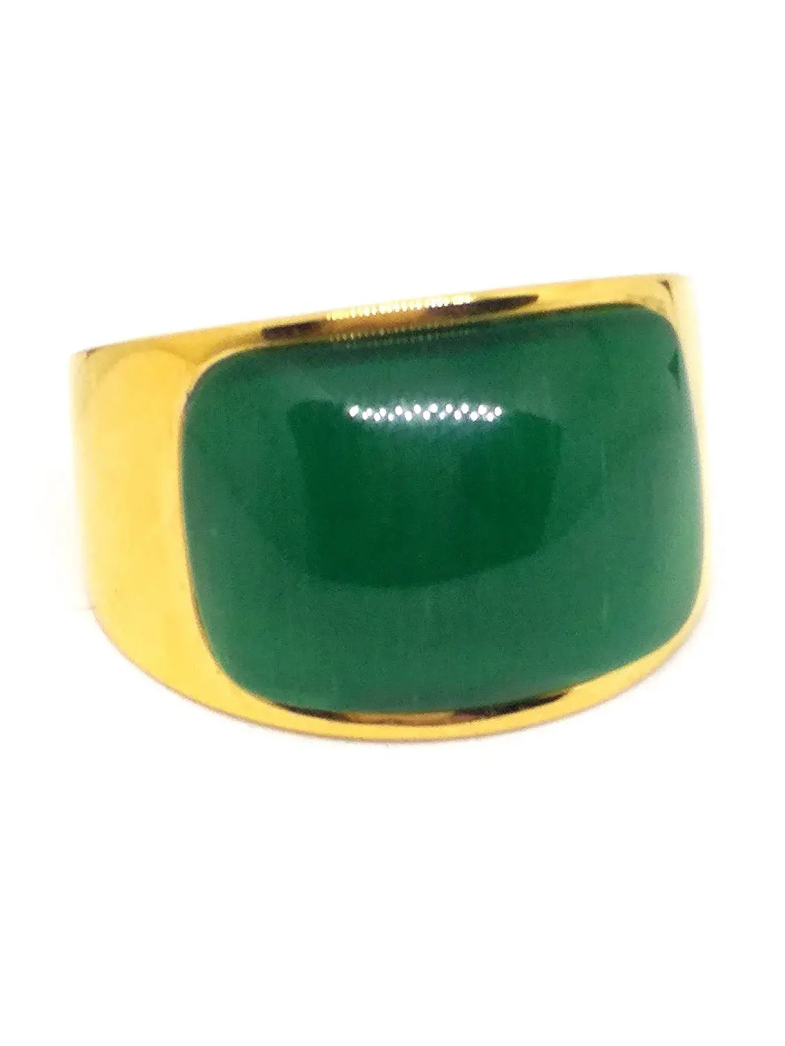 Кольцо LETSFUN из нержавеющей стали с натуральным нефритом изящная мозаика кошачий