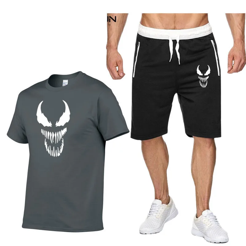 Venom 2 шт./компл. мужской спортивный костюм тренажерный зал фитнес компрессионная Одежда Бег Спортивная одежда упражнения тренировка набор