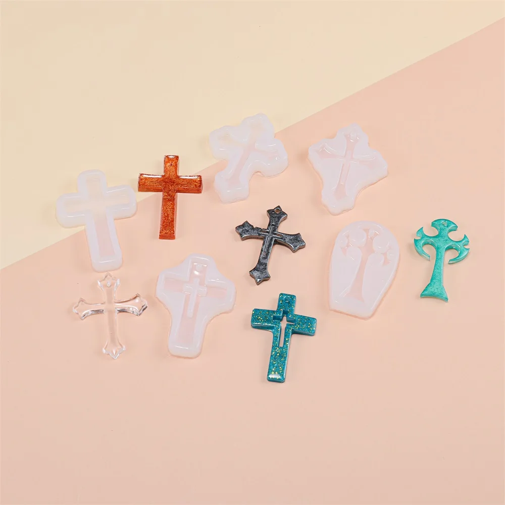 Форма для отливки подвесок из силикона с крестом форма самостоятельного литья