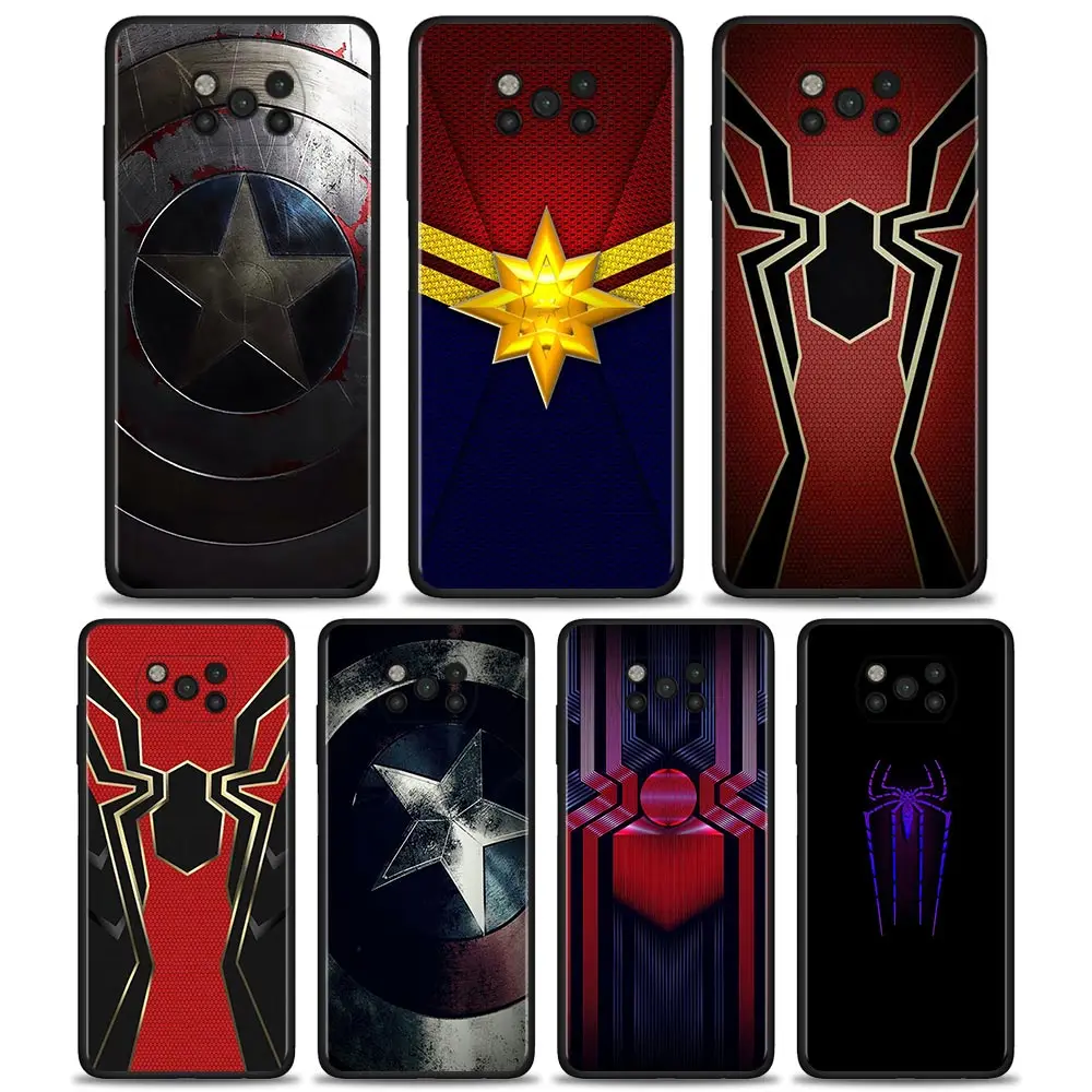 Чехол с логотипом супергероя Marvel для Xiaomi POCO X3 M3 Pro NFC F3 GT F1 чехол Mi Civi 11T 10T 9T 11 Note 10 Lite