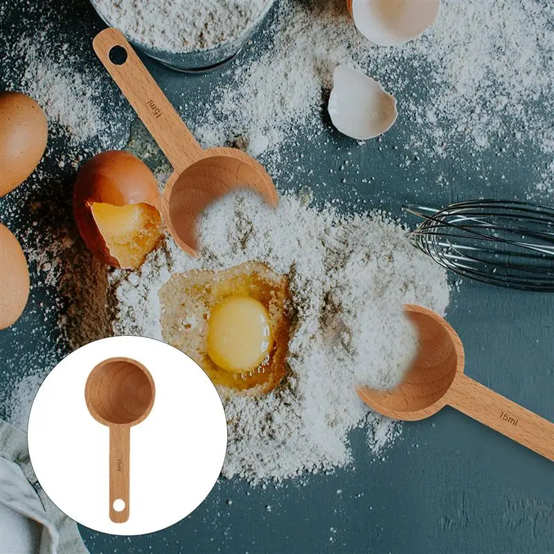 

1Pc Creative Powder Scoop Practical Wooden Spoon Simple Measuring Tool