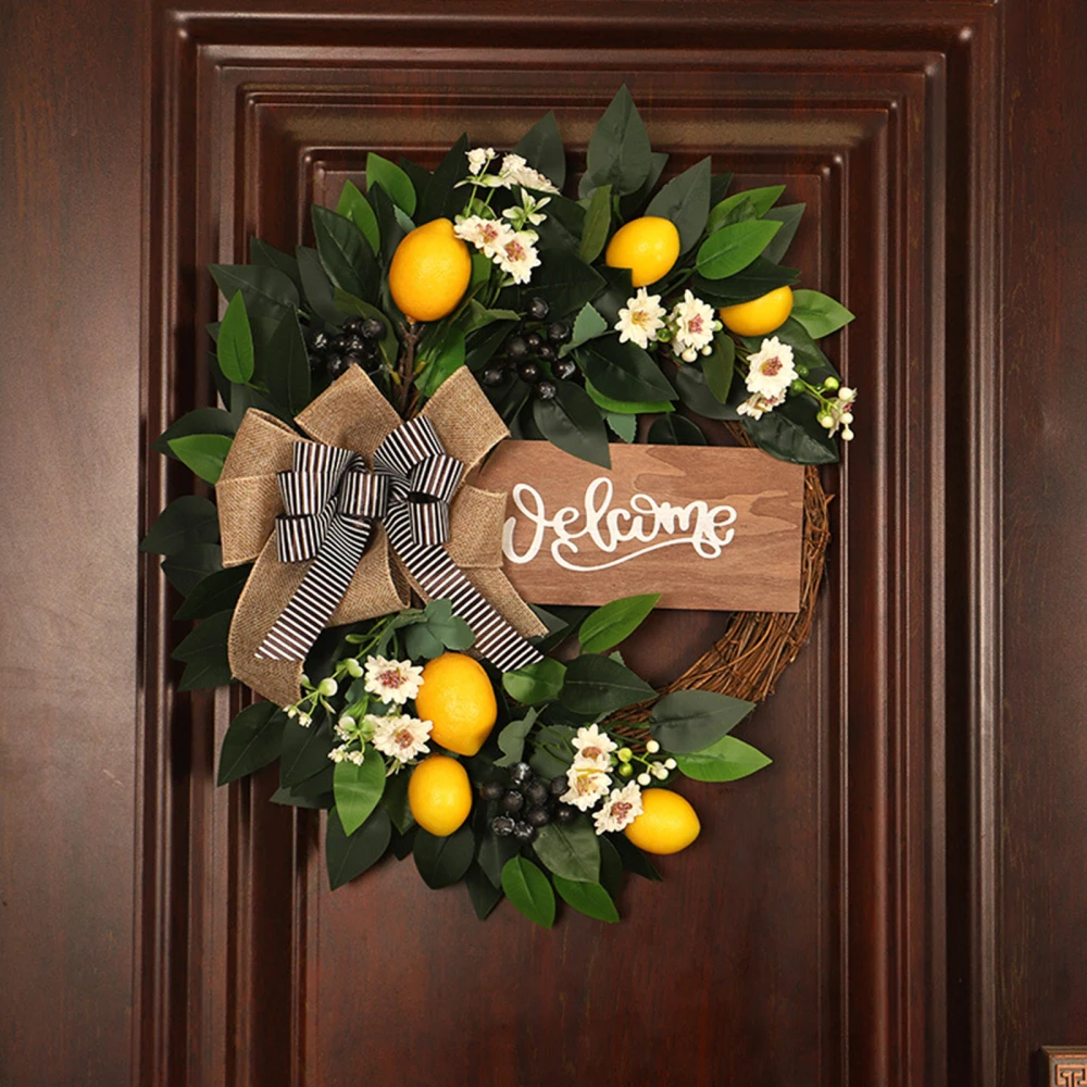 

Garland Artificial Burlap Knot Wooden Sign Wreath Door Flower Party Supplies Elegant Simple Garden Romantic Decoration Ornaments