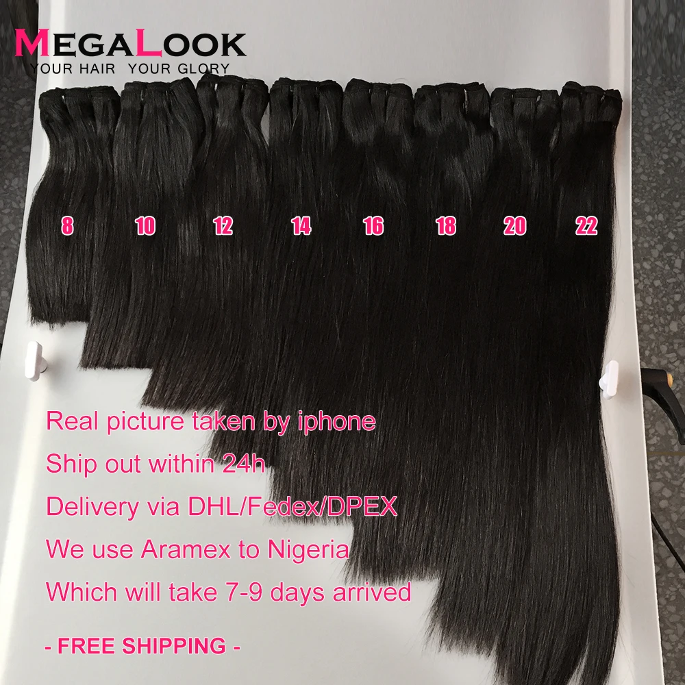 Двойные вытянутые волосы девственницы пряди Megalook до самых светлых тонов прямые