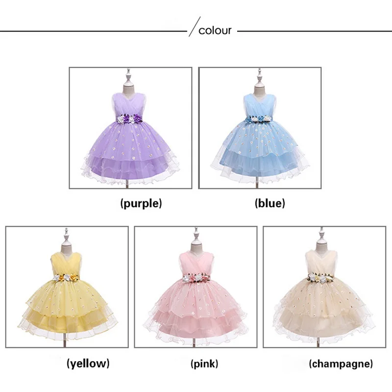 

3-13 Yrs New Lace Girls Dress Christmas Girls Dress Elegant Flower Princess Dress Children Role-Play Gown Party Christmas Dress