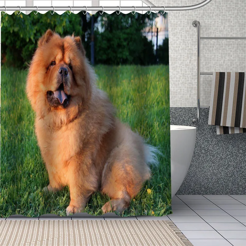 

Custom Chow Chow dog Shower Curtain Waterproof Bathroom Curtain Fabric Shower Sets Drop Shipping 1pc custom
