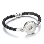 Плетеный браслет, 1 шт., 18 мм, застежка-кнопка, мужской, женский Плетеный кожаный шнур, унисекс, сделай сам, застежка, ювелирные изделия